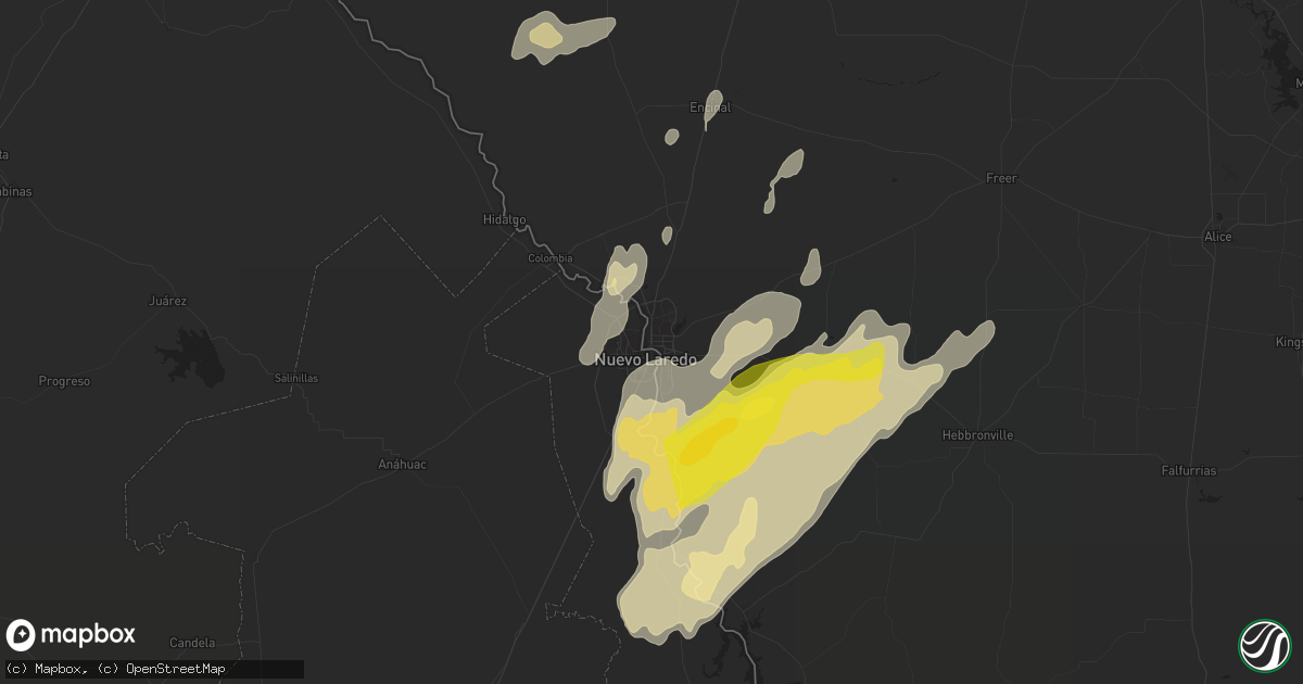 Hail map in Laredo, TX on February 19, 2017