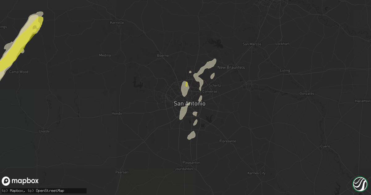 Hail map in San Antonio, TX on February 19, 2017