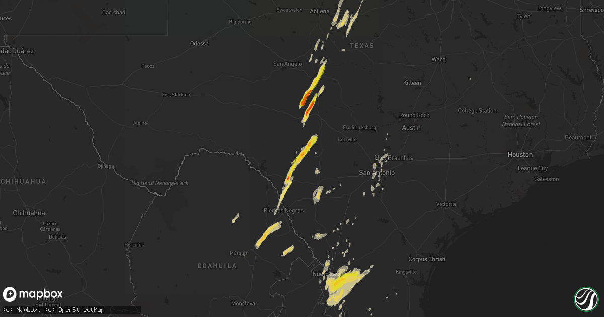 Hail map on February 19, 2017