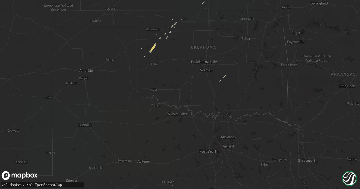 Hail map on February 19, 2018