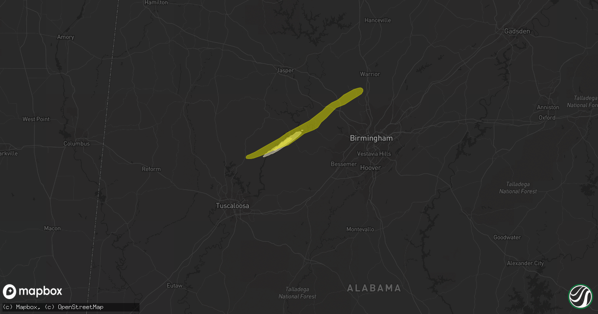 Hail map in Adger, AL on February 19, 2019