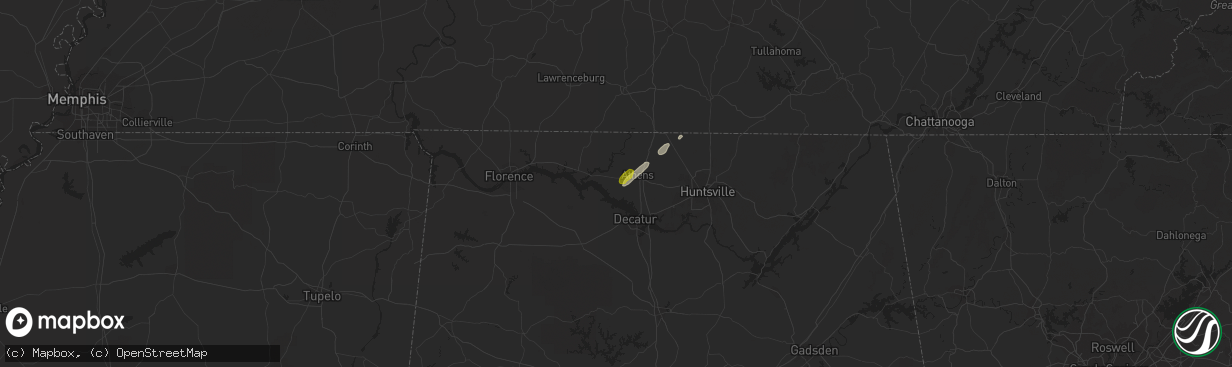 Hail map in Athens, AL on February 19, 2019