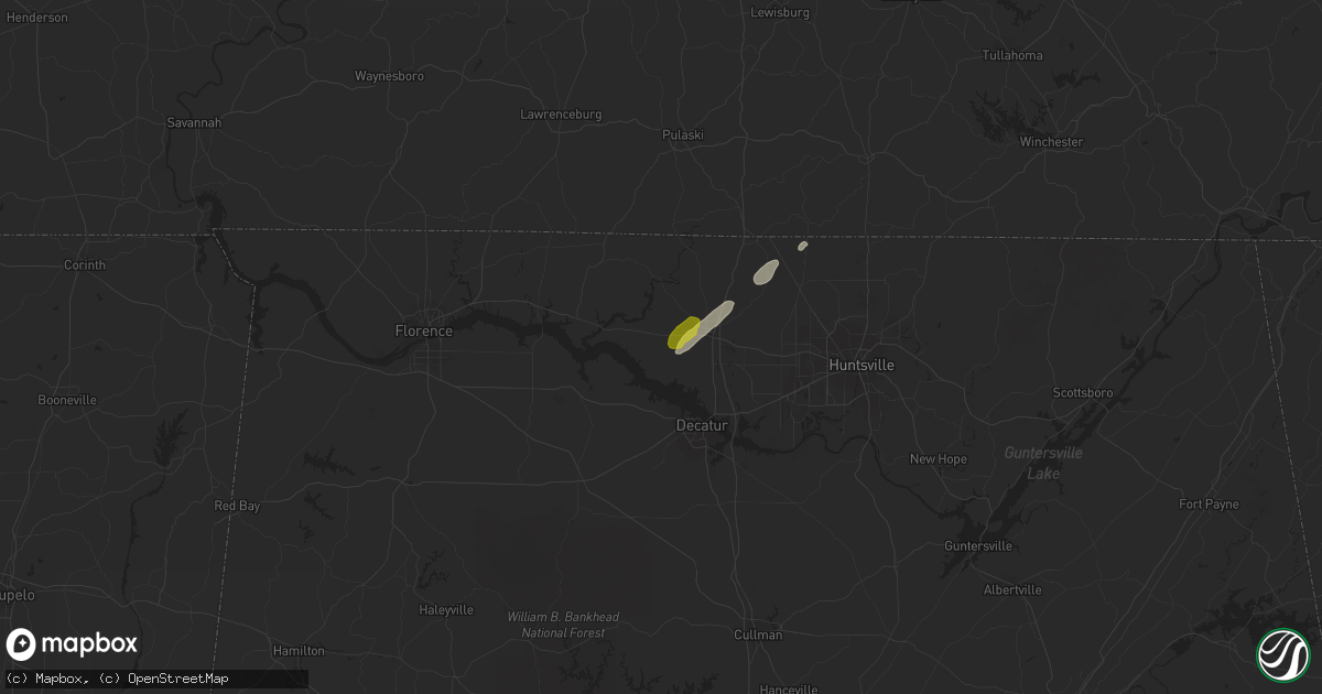 Hail map in Athens, AL on February 19, 2019