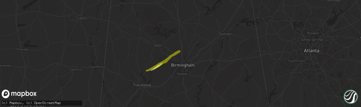 Hail map in Gardendale, AL on February 19, 2019