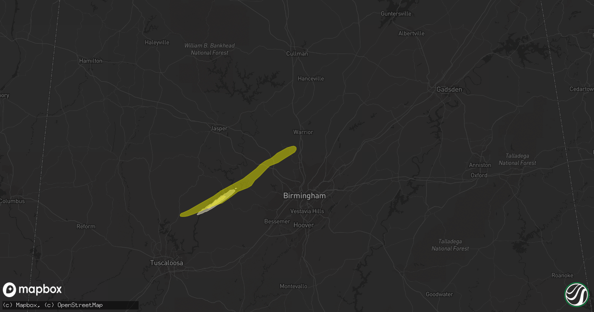 Hail map in Gardendale, AL on February 19, 2019