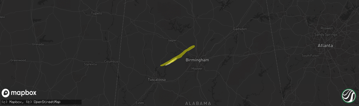 Hail map in Quinton, AL on February 19, 2019