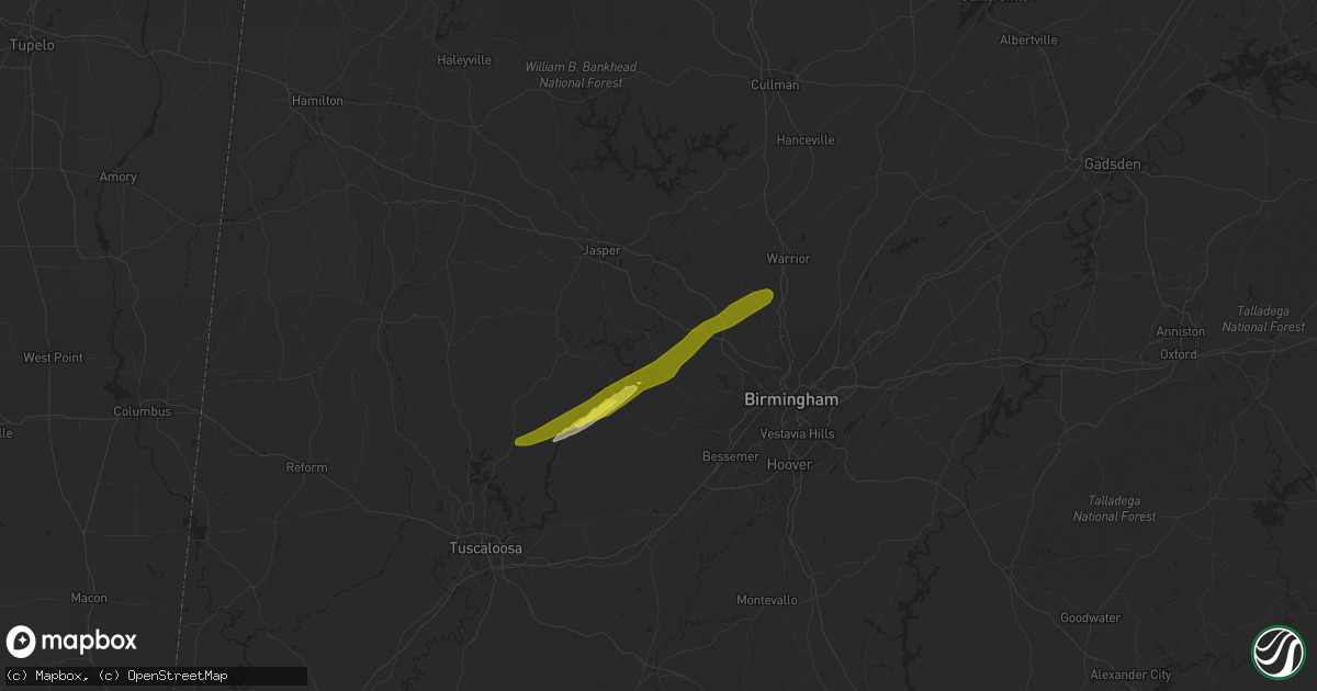 Hail map in Quinton, AL on February 19, 2019