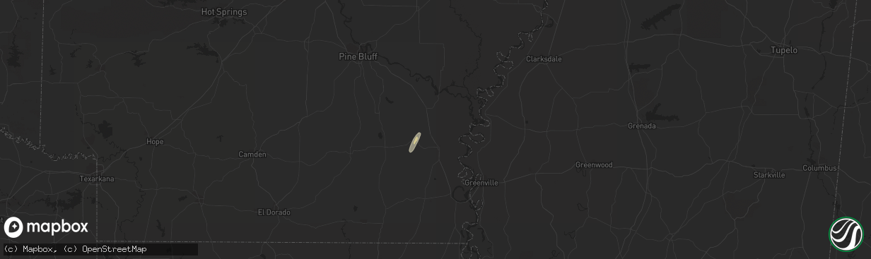 Hail map in Tillar, AR on February 19, 2019