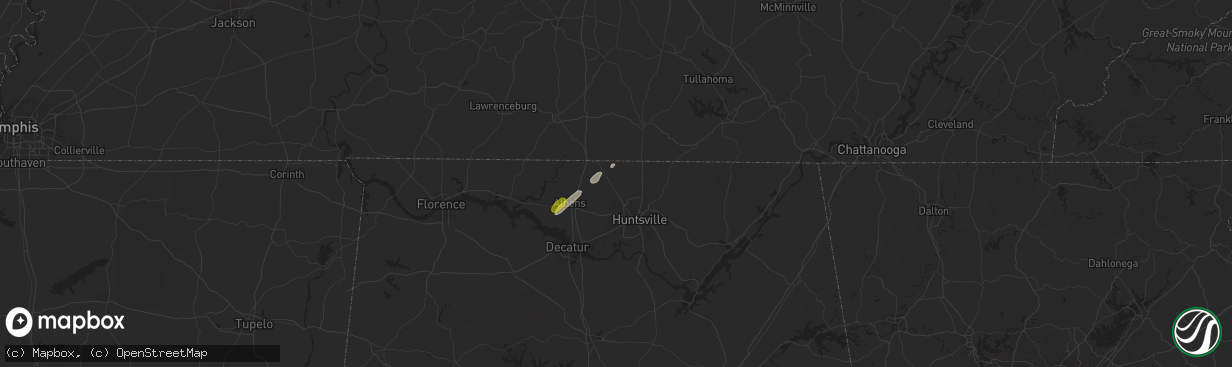 Hail map in Toney, AL on February 19, 2019