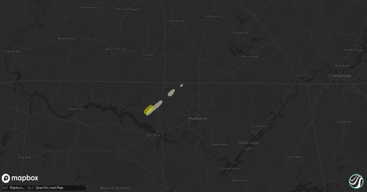 Hail map in Toney, AL on February 19, 2019