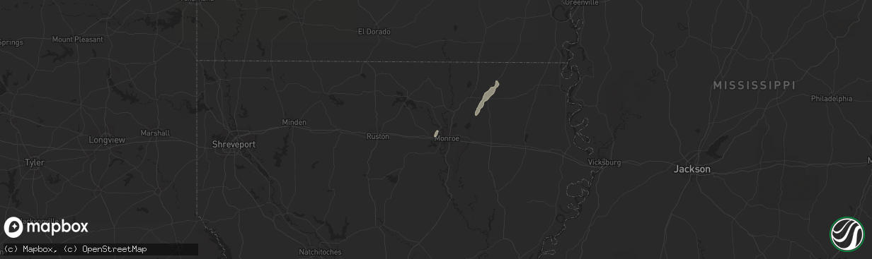 Hail map in West Monroe, LA on February 19, 2019