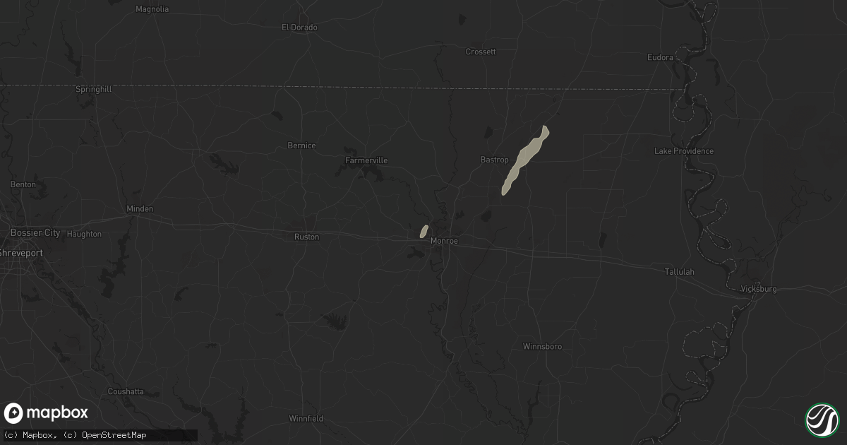 Hail map in West Monroe, LA on February 19, 2019