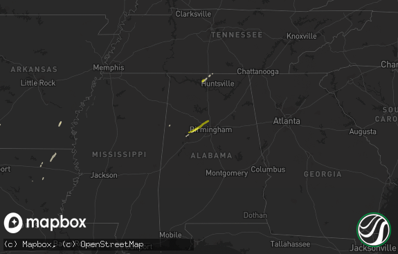 Hail map preview on 02-19-2019