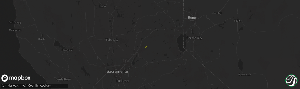 Hail map in Foresthill, CA on February 19, 2024