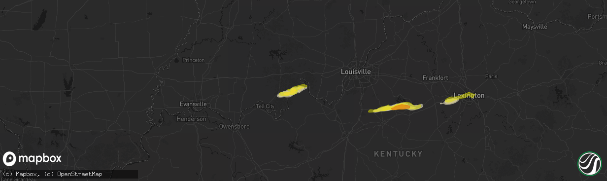 Hail map in Battletown, KY on February 19, 2026