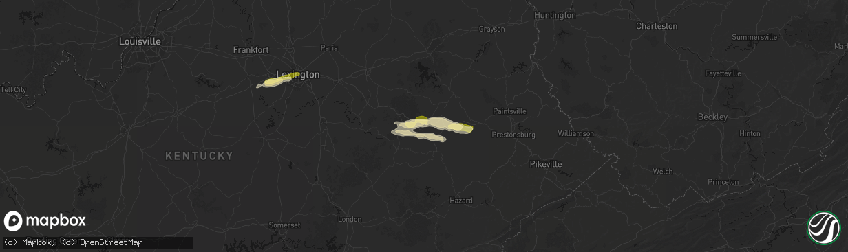 Hail map in Campton, KY on February 19, 2026