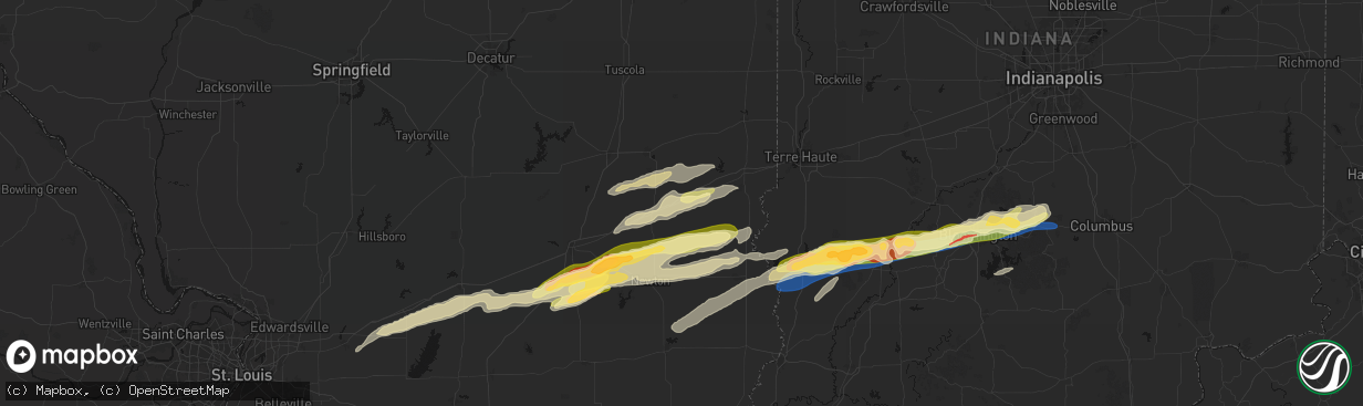 Hail map in Casey, IL on February 19, 2026