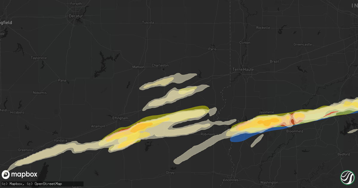 Hail map in Casey, IL on February 19, 2026