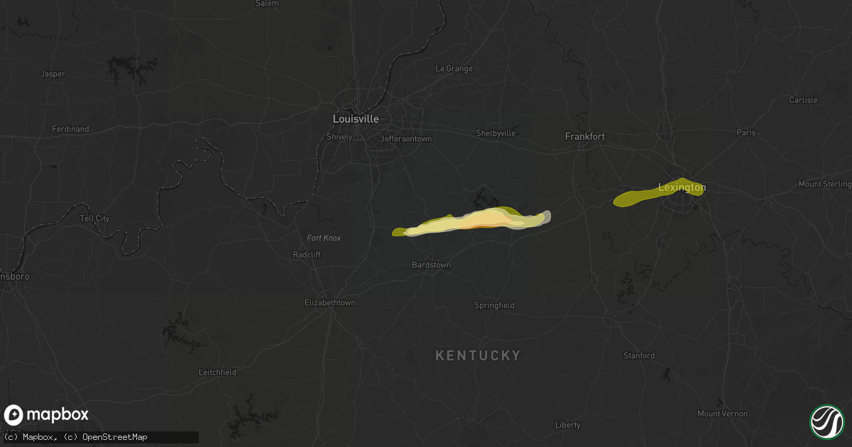 Hail map in Coxs Creek, KY on February 19, 2026
