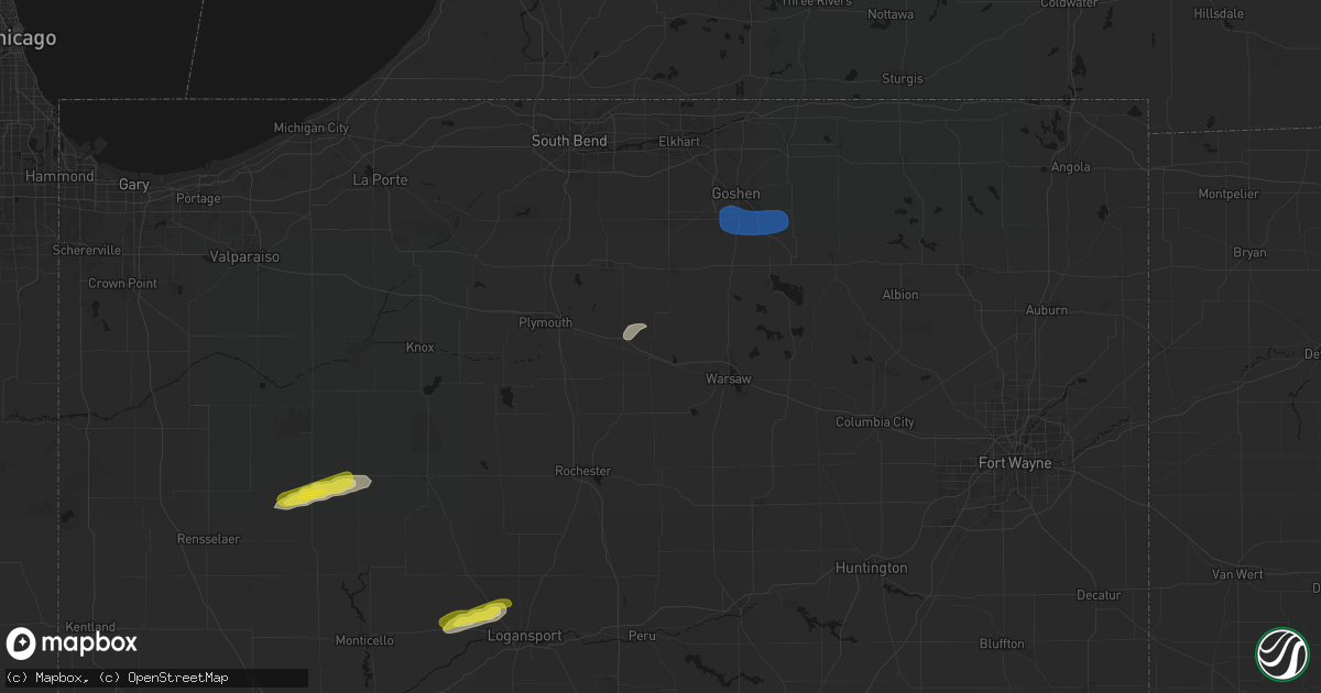 Hail map in Etna Green, IN on February 19, 2026