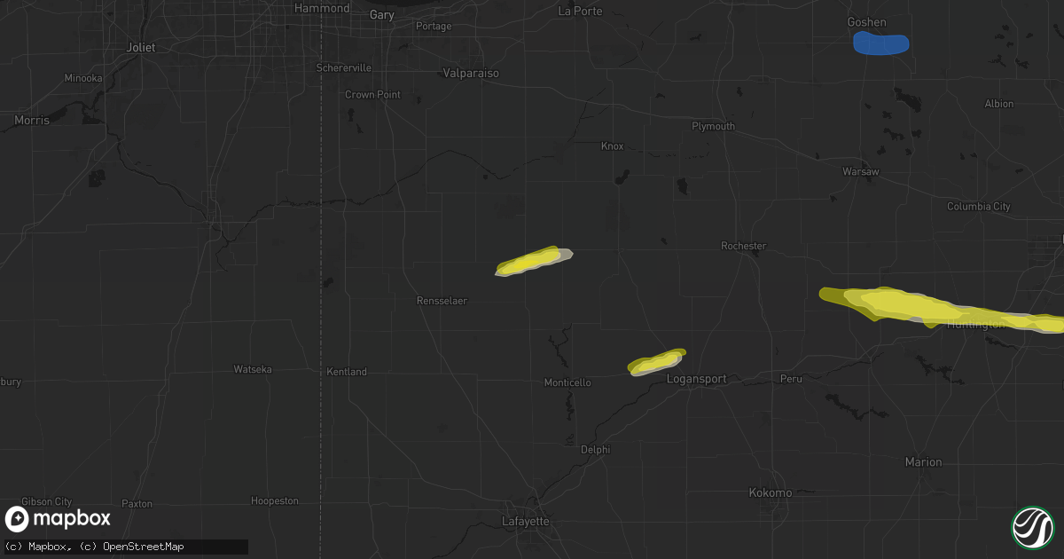 Hail map in Francesville, IN on February 19, 2026