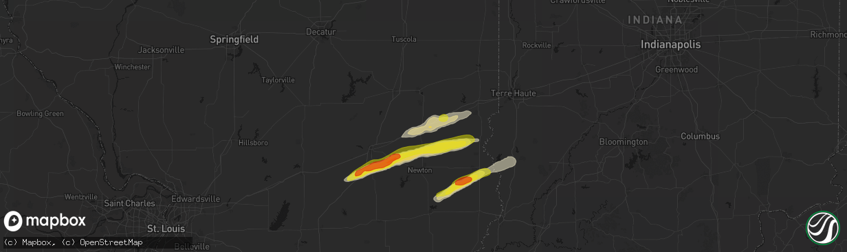 Hail map in Greenup, IL on February 19, 2026