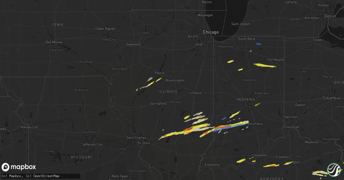Hail map in Illinois on February 19, 2026