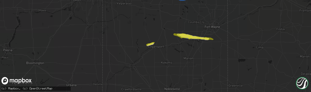 Hail map in Logansport, IN on February 19, 2026