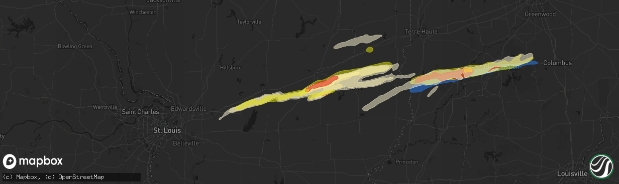 Hail map in Mason, IL on February 19, 2026