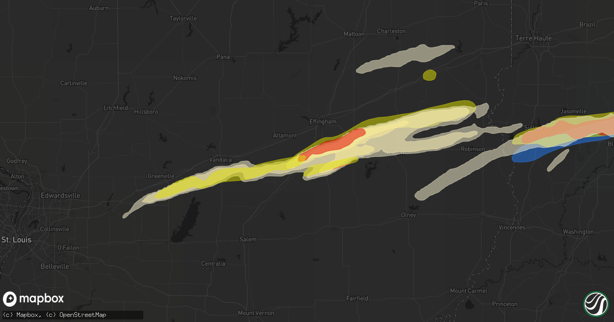 Hail map in Mason, IL on February 19, 2026