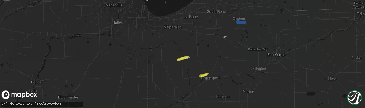 Hail map in Medaryville, IN on February 19, 2026