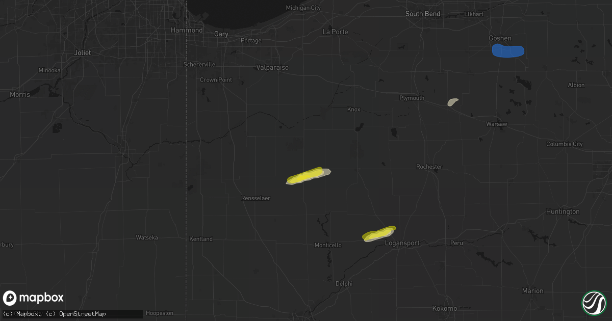 Hail map in Medaryville, IN on February 19, 2026