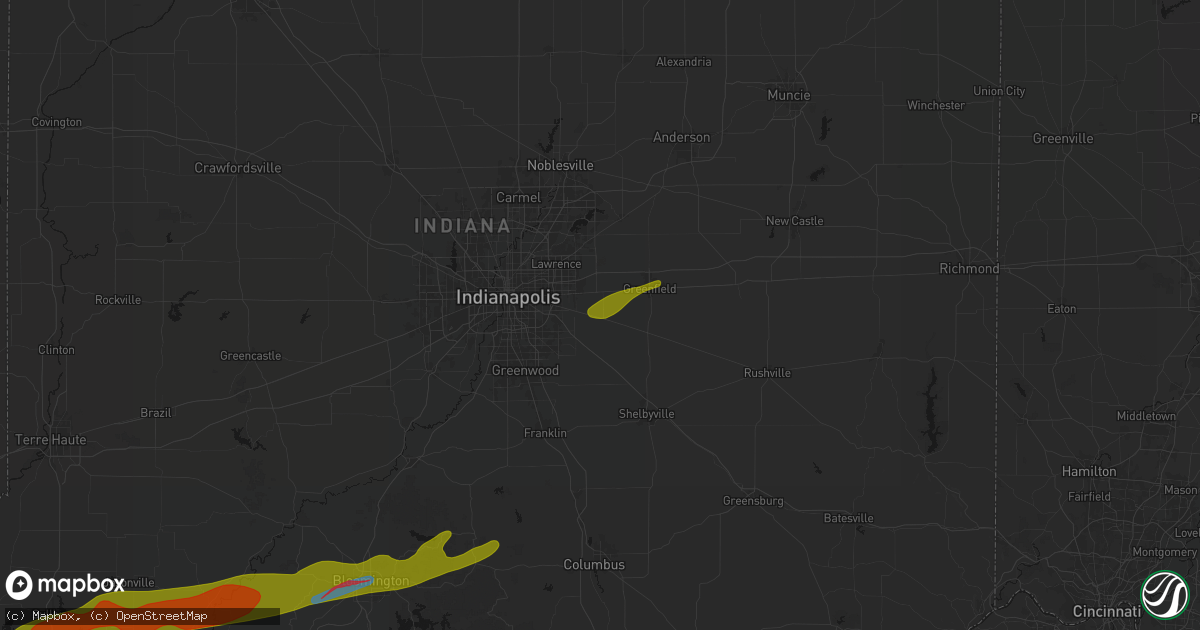 Hail map in New Palestine, IN on February 19, 2026