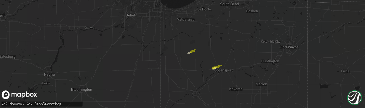 Hail map in Rensselaer, IN on February 19, 2026