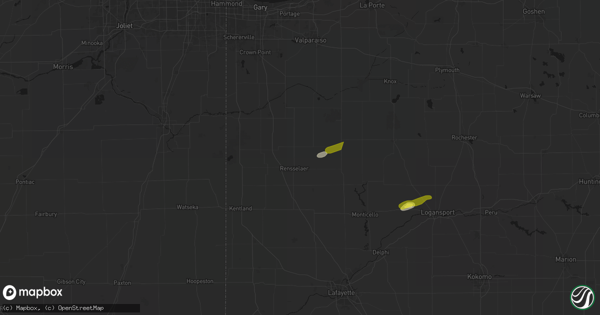 Hail map in Rensselaer, IN on February 19, 2026
