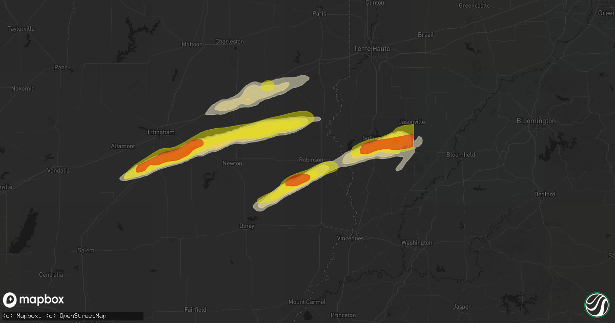 Hail map in Robinson, IL on February 19, 2026