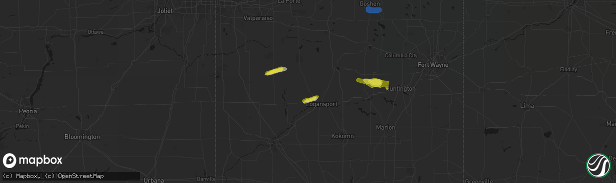 Hail map in Royal Center, IN on February 19, 2026