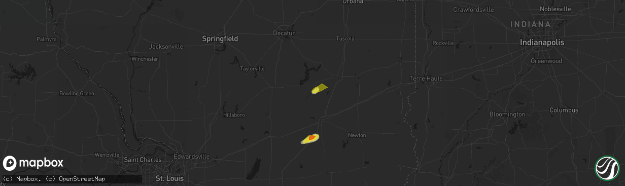 Hail map in Strasburg, IL on February 19, 2026