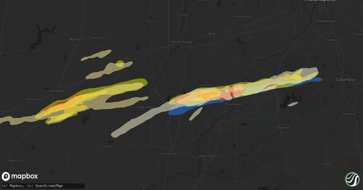 Hail map in Sullivan, IN on February 19, 2026
