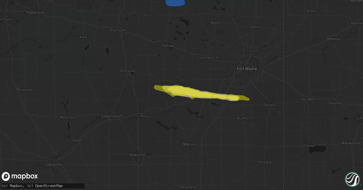 Hail map in Urbana, IN on February 19, 2026