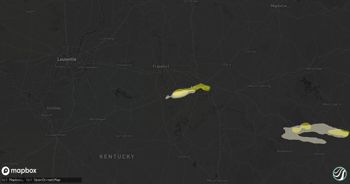 Hail map in Versailles, KY on February 19, 2026