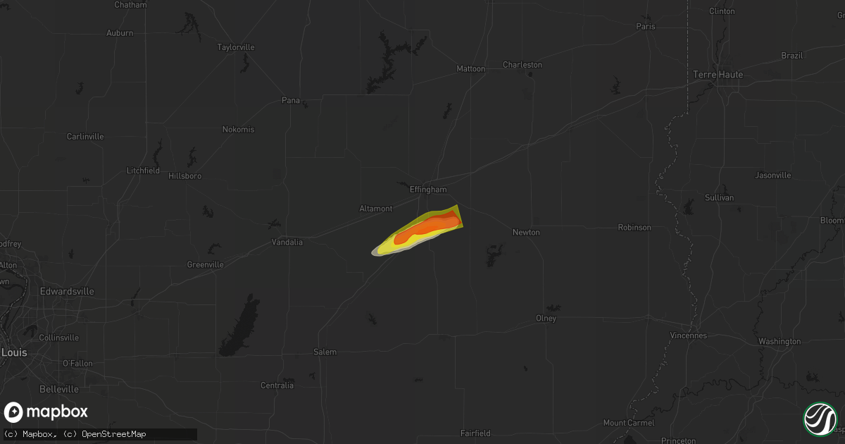 Hail map in Watson, IL on February 19, 2026