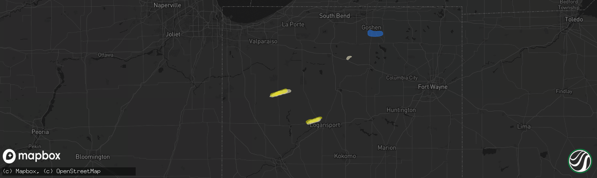 Hail map in Winamac, IN on February 19, 2026