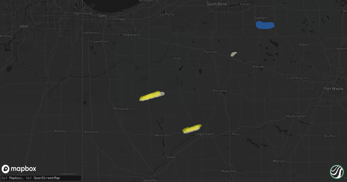 Hail map in Winamac, IN on February 19, 2026