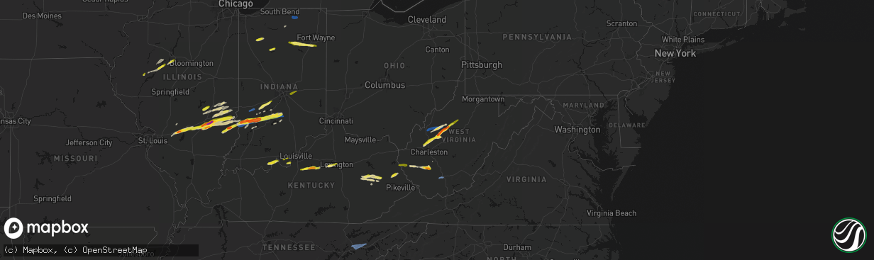Hail map on February 19, 2026