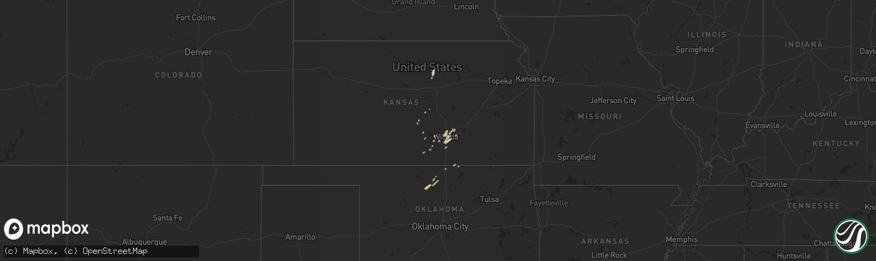 Hail map in Oklahoma on February 20, 2012