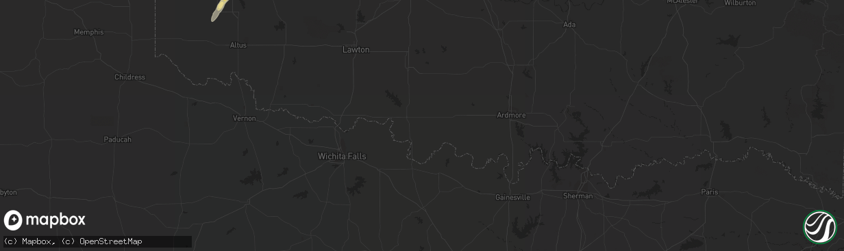 Hail map in Beggs, OK on February 20, 2013