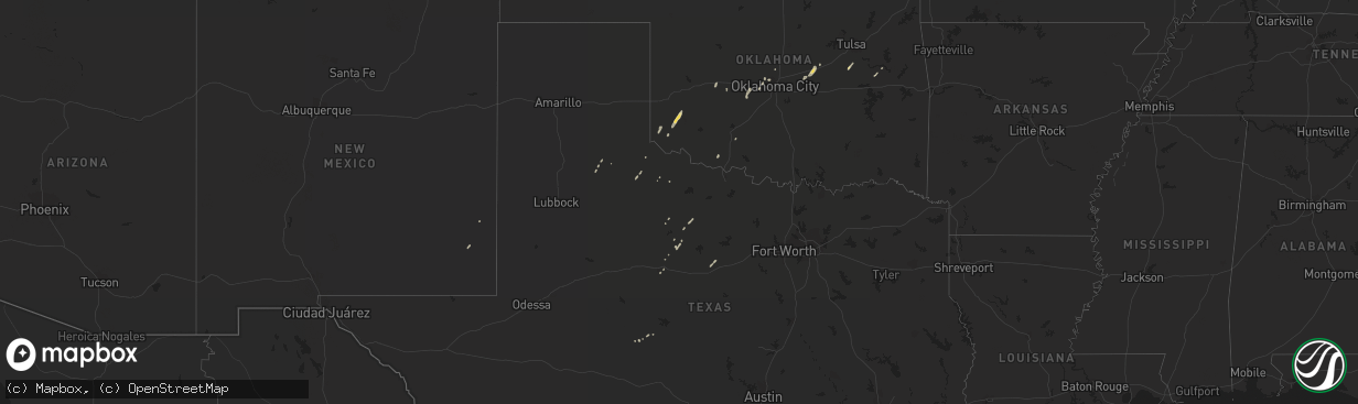 Hail map on February 20, 2013