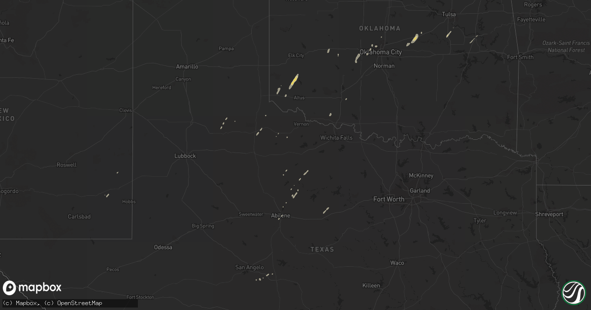 Hail map on February 20, 2013