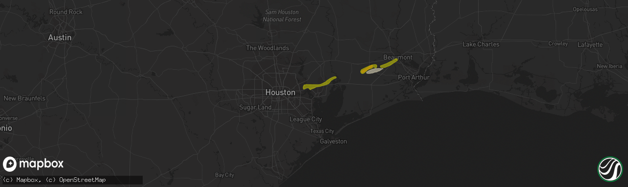 Hail map in Baytown, TX on February 20, 2014